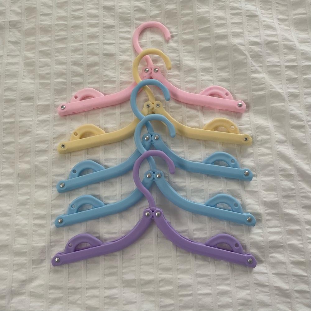 Vintage Expandable Grow With Me Multicolored Plastic Baby Kid Clothing Hangers